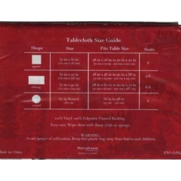 Holiday Vinyl Tablecloth - Joy Themed Cover (52" x 90") - Picture 2 of 2